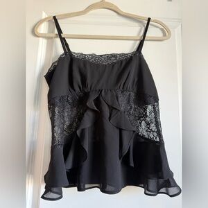 3/$15 Bundle Black Lace Ruffle Camisole